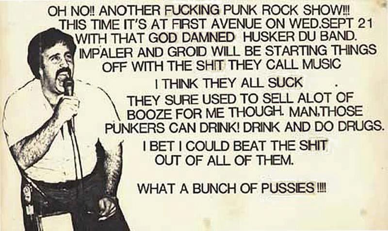A friendly invitation to a Husker Dü show