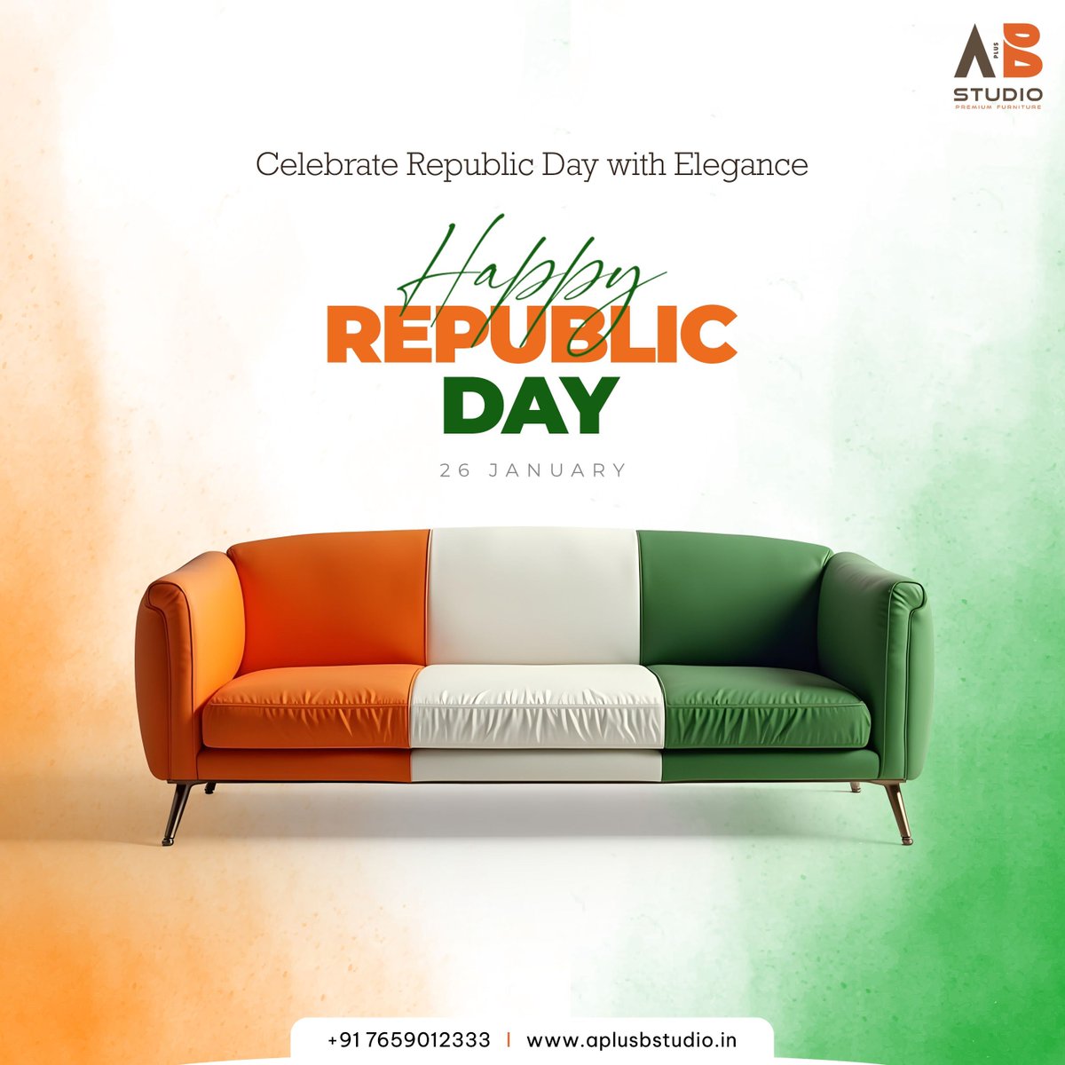 AplusbStudio's tweet image. 🇮🇳 Happy Republic Day! 🇮🇳
Celebrating the spirit of freedom, unity, &amp;amp; excellence! This Republic Day, embrace elegance and sophistication with AplusB Studio.

Call Now: +91 7659012333
Visit Us: aplusbstudio.in

#HappyRepublicDay #AplusBStudio #LuxuryFurniture #ModernLiving