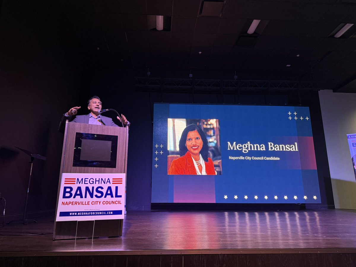 SafeSuburbsUSA's tweet photo. What a wonderful and hugely attended event for Naperville council candidate Meghna Bansal today at The Matrix Club. One of the larger events that I have seen for a local race. Vote Bansal! Meghna will be great for Naperville! 🇺🇸 🇺🇸 🇺🇸 https://t.co/1VjzGl6BEB
