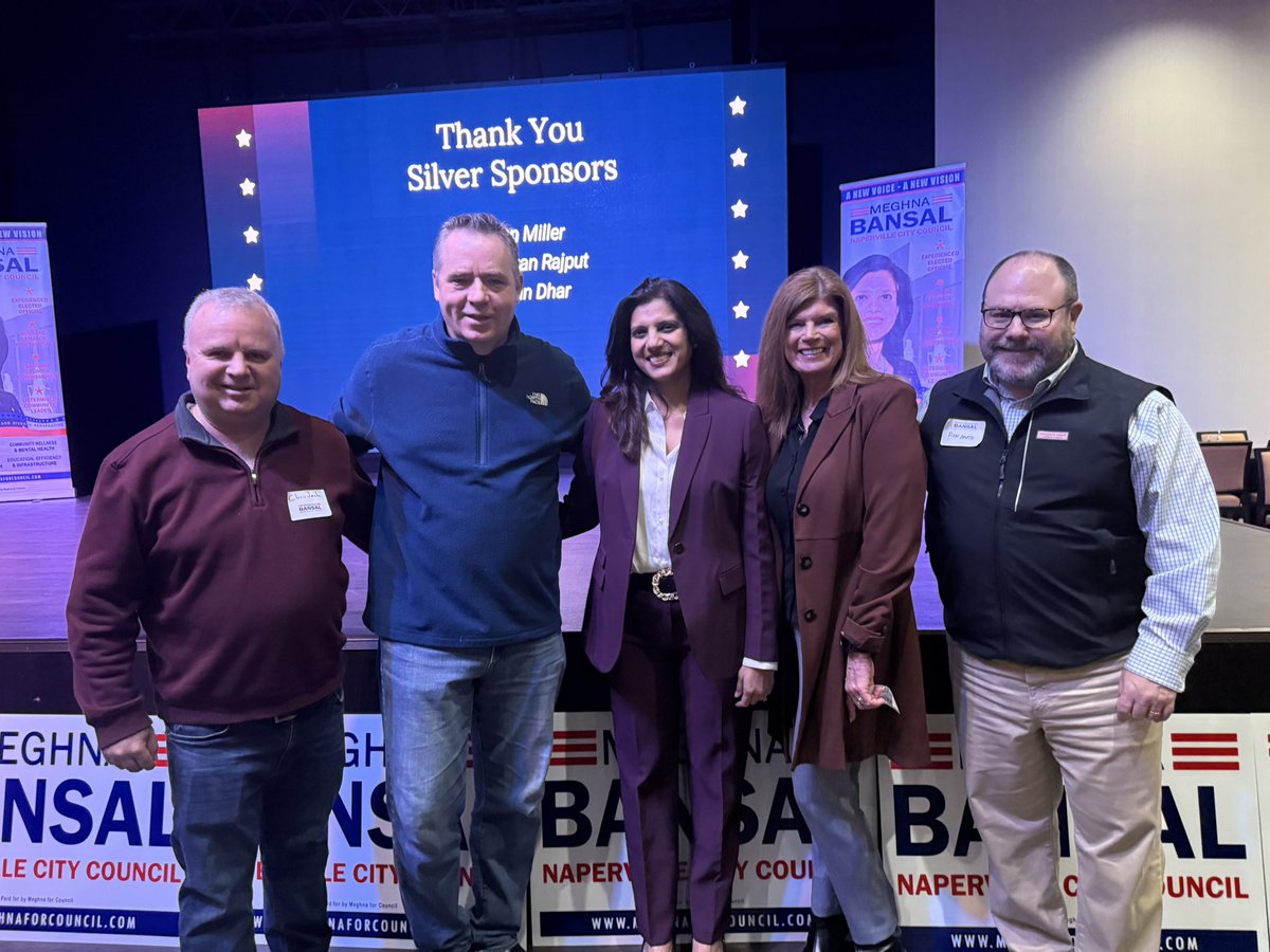 SafeSuburbsUSA's tweet photo. What a wonderful and hugely attended event for Naperville council candidate Meghna Bansal today at The Matrix Club. One of the larger events that I have seen for a local race. Vote Bansal! Meghna will be great for Naperville! 🇺🇸 🇺🇸 🇺🇸 https://t.co/1VjzGl6BEB