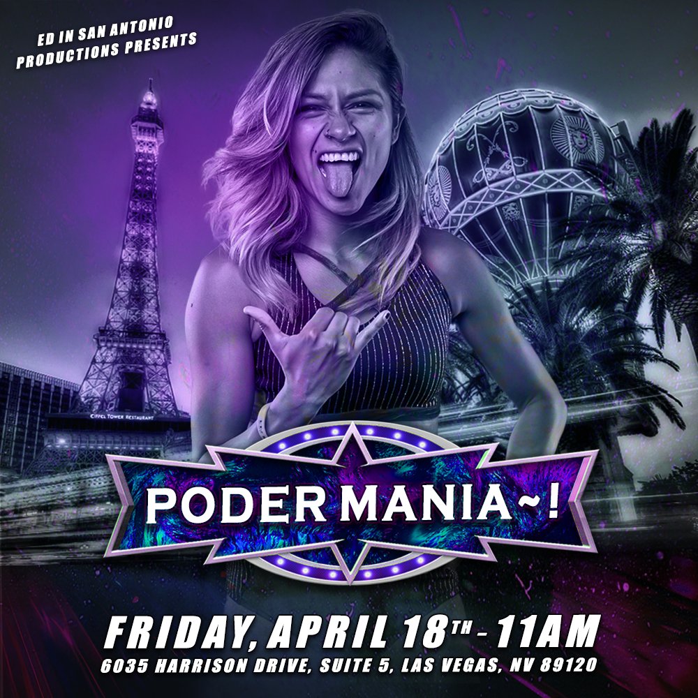 Edinsanantonio's tweet photo. PODERMANIA~! Breaking News: Making her PODER debut in Vegas April 18th at 11am at the FSW Arena The Reel Catch @ReelCatchAV ~! https://t.co/evPXbrdNz9 https://t.co/Y5ngoJJ6ec