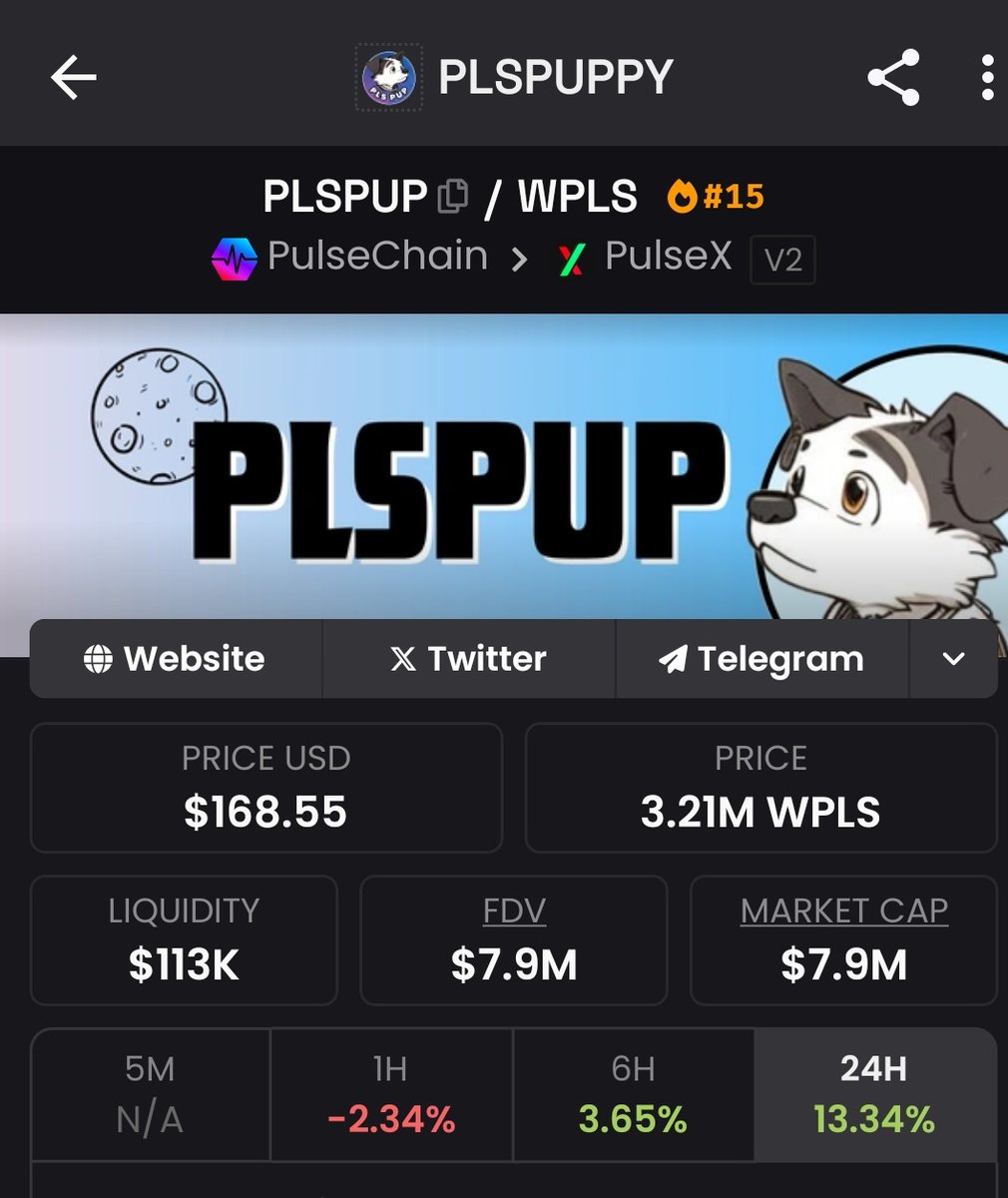 You need to checkout why Pulse Puppy (<a href="/PLSPUP/">PLSPUP</a>) is doing so well!

This will lead you to realise why it will keep on outperforming $PLS 🚀🚀🥳💪

puptoken.xyz