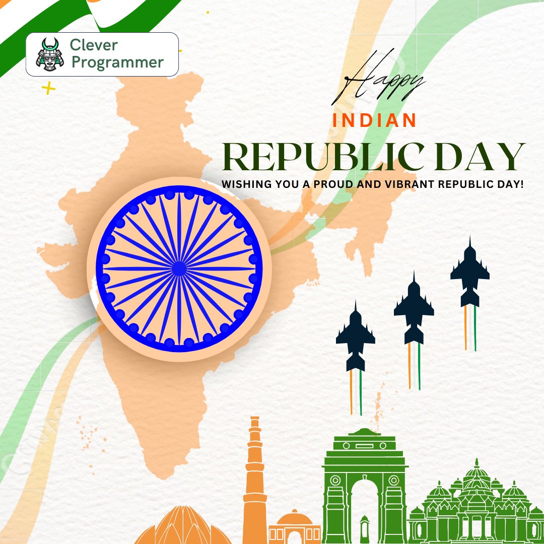 cleverprog7's tweet photo. This day is a symbol of India's transition to becoming an independent republic. India gained its independence on August 15, 1947, after a devastating partition with Pakistan
#programmer
#January76th
#RepublicDay2025
#html
#cleverprogrammer
#CSS https://t.co/IRqq3FyKVn