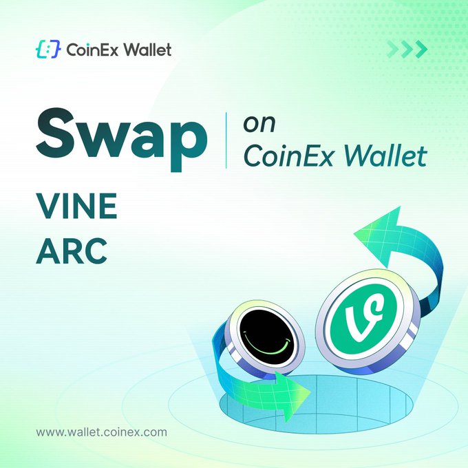 Easily swap VINE and ARC on CoinEx Wallet for seamless crypto transactions. 

Check it out  👉  wallet.coinex.com/en/download

#CryptoWallet #Crypto #Swap