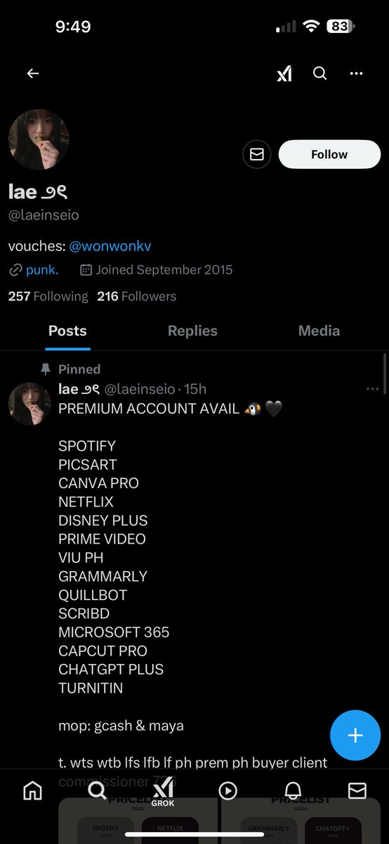 lfacph's tweet photo. scammer !! premium account seller ph

@laeinseio @jxkvel @wonwonkv
gcash 9629714943 https://t.co/IDoXEjtujW