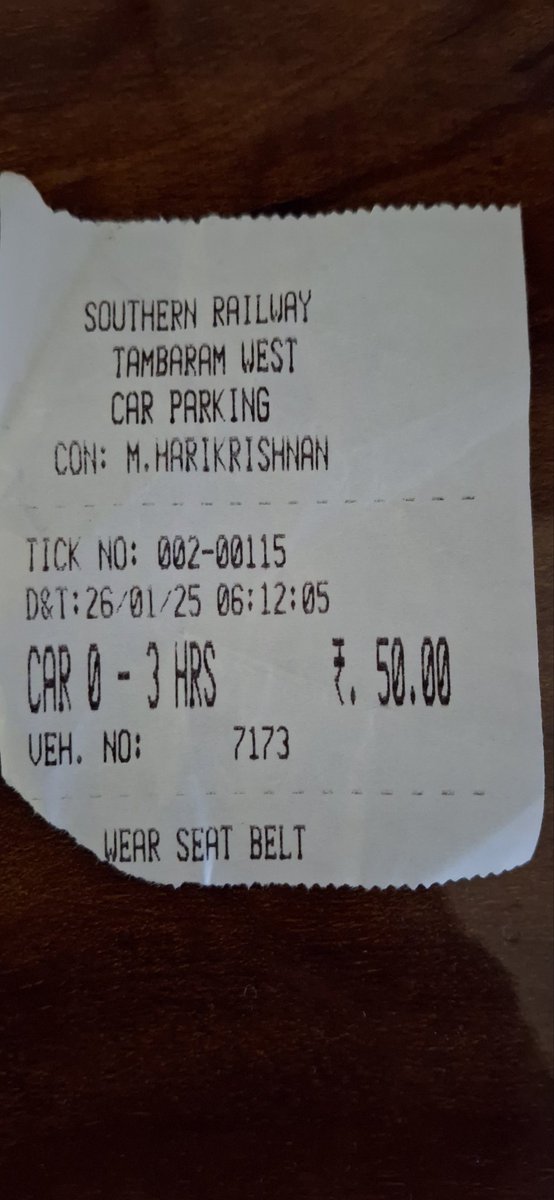 AGangatharan's tweet photo. @IRCTCofficial @irctcsouthzone As per the notice board @Tambaram west parking, INR35 for 0-2 hours car parking. But this parking contractor never gives 0-2 parking bill. It's always INR50 rupee token if we park even for 10 minutes. This is not 1st time for me, Continous cheating. https://t.co/CiJiiazkSA