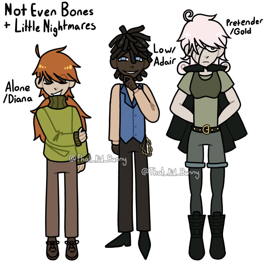 That_kid_bunny's tweet photo. I did some more characters but I didnβt post them to twitter
Expect to see me dump a bunch of old art soon
Iβm still hyper focused on this dead fandom #notevenbones https://t.co/dKu9IWEQ3w