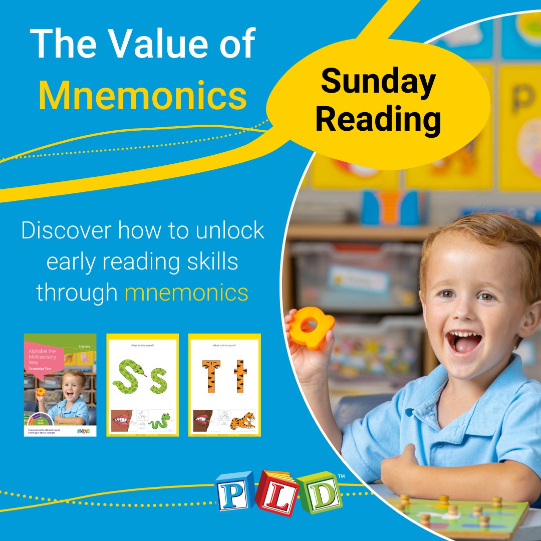 Our updated “Alphabet the Multi-Sensory Way” flipbook integrates pictures into letter shapes, helping children better learn and retain letter-sound associations. Research shows mnemonics improve concept retention and accuracy.

Learn more here ↷ 
pld-literacy.org/the-value-of-m…