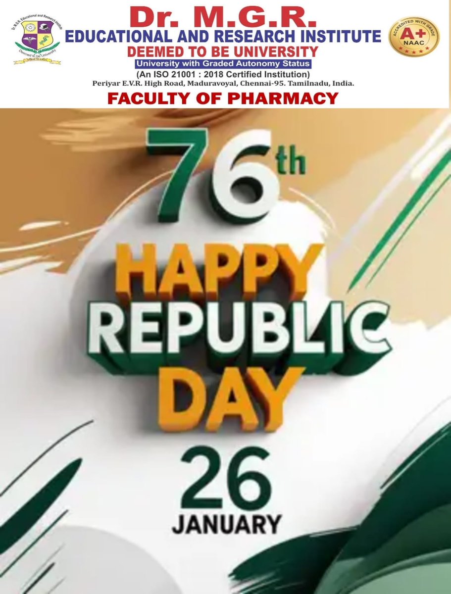Mgr_Pharma's tweet photo. Let us celebrate the freedom gifted by our Constitution and unite for a brighter tomorrow

Happy Republic Day to all..... ✨
. 
. 
. 
#republicday
#republicadominicana #constitution 
Follow us on X_ @Mgr_Pharma https://t.co/24R133LwRg