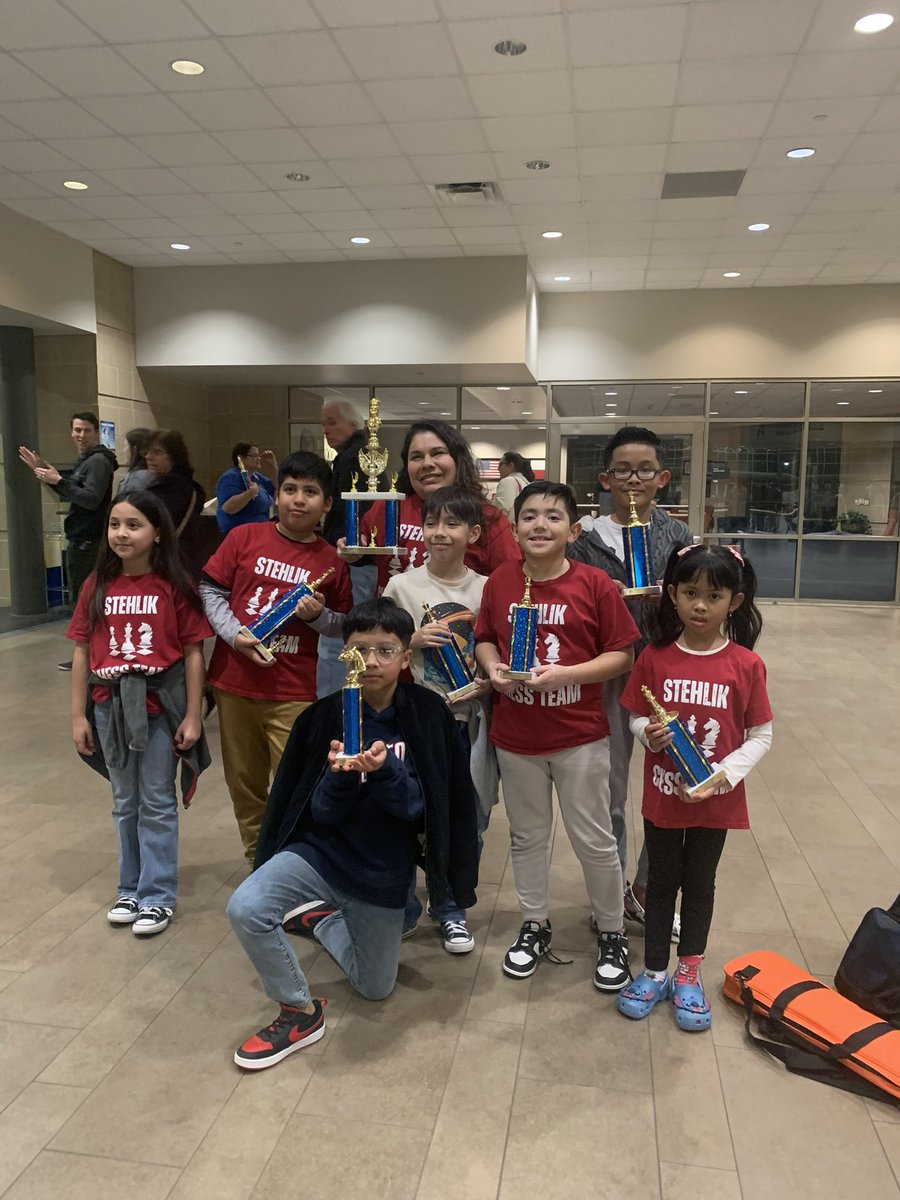 Checkmate!! Our core Stallion Chess team made 3rd place as a team, at the elementary level. 6 out of the 11 players came home with individual trophies. 🏆 We are beyond proud of them!!! <a href="/StehlikES_AISD/">Stehlik Elementary</a> <a href="/Garza17D/">Dora A. Garza</a> #AldineImpact <a href="/vjackson114/">Ms. Jackson</a>