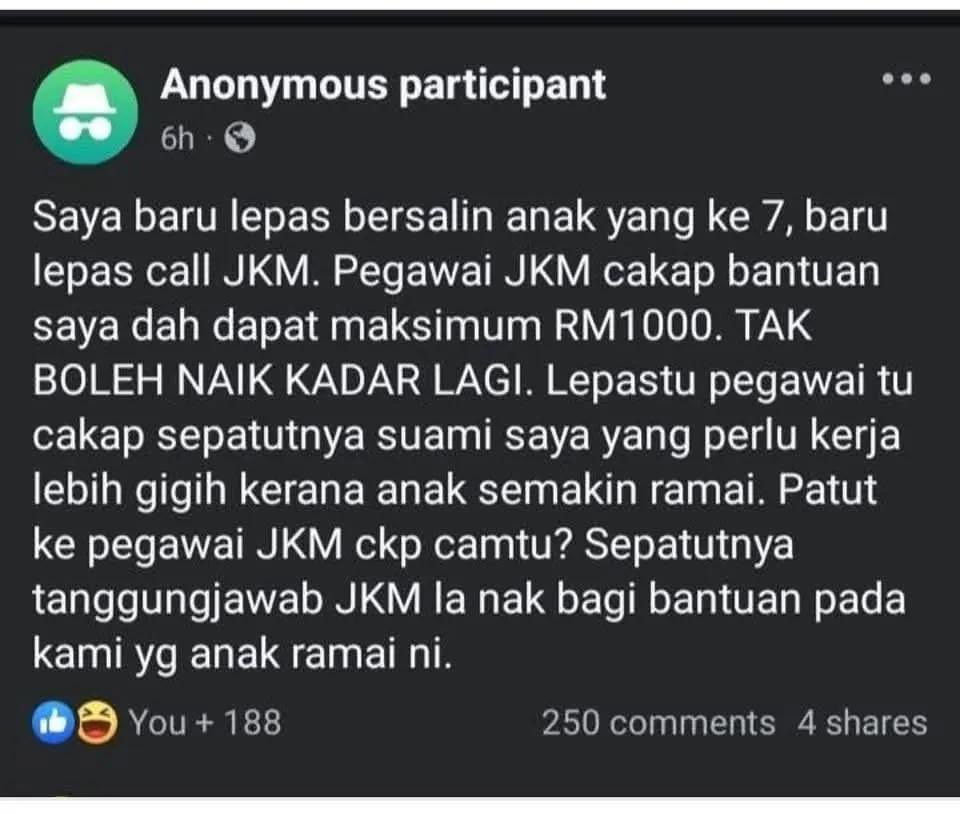 IniAlalalannn's tweet image. Kau yg main sampai keluar anak bertubi-tubi macam arnab on heat, pastu JKM kena bantu sebab kau tak reti nak stop? Senang betul hidup.