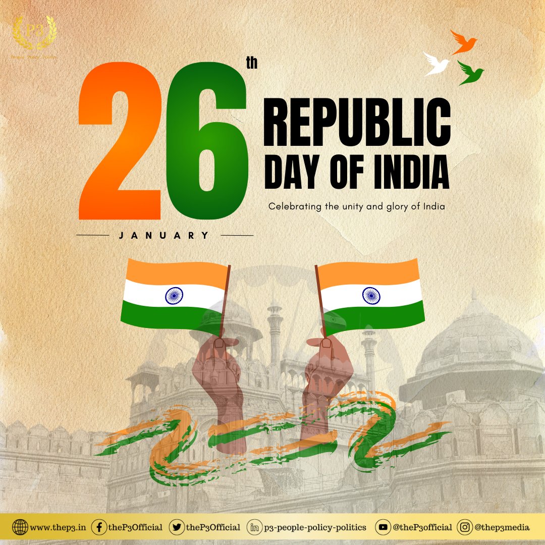 theP3Official's tweet photo. 🇮🇳 Celebrate the spirit of freedom and democracy this Republic Day! Let's honor the principles that our nation was built upon and strive for a brighter future together. 🌟 #RepublicDay #ProudIndian #FreedomFighters #UnityInDiversity https://t.co/MxzB2zsTHM