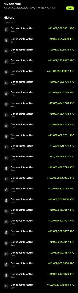 eqiπ§πΌββοΈ (@sean_nako) on Twitter photo <a href="/cryptojack/">CryptoJack</a> HOLD $BRO
Challengers rise!
42,069,000 $BRO challenge completed! Powered by AVAX, weβre closer to $BROβs bright future. Have you bought $BRO today? Donβt miss out!
πΊ $BRO on AVAX
CA: 0x42069000770c482fEd048e1Da03A5f82773abD69
Join: t.me/MyBro_xyz/1/69β¦ <a href="/cryptojack/">CryptoJack</a> HOLD $BRO
Challengers rise!
42,069,000 $BRO challenge completed! Powered by AVAX, weβre closer to $BROβs bright future. Have you bought $BRO today? Donβt miss out!
πΊ $BRO on AVAX
CA: 0x42069000770c482fEd048e1Da03A5f82773abD69
Join: t.me/MyBro_xyz/1/69β¦