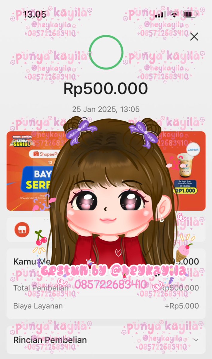 heykayila's tweet photo. ⠀⠀⠀:¨·.·¨: GESTUN SPAYLATER INSTAN💬

᧔࿔᧓ via linkpay Rp 1.415.600
᧔࿔᧓ via qr Rp 500.000

gestun spaylater via qr ready yaa max 740k yg mau nom big bisa via tagihan/linkpay satset sung cair https://t.co/fPPURd18qA
