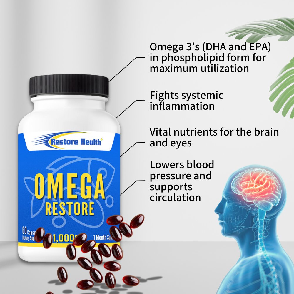 RestoreHealth10's tweet image. 💙 Boost Your Health with Omega Restore! 💙 Packed with DHA &amp;amp; EPA for max absorption, it:
✅ Fights inflammation
✅ Supports brain &amp;amp; eye health
✅ Lowers blood pressure &amp;amp; improves circulation

Elevate your wellness today! 🐟💪
📦 Order now: RestoreHealthPlus.com

#RestoreHealth