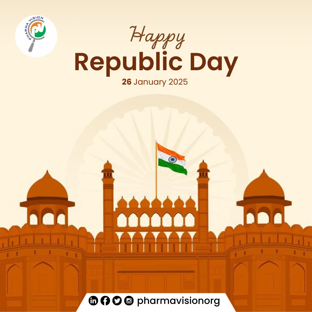 PharmaVisionOrg's tweet image. Today, the *Republic of Bharat* stands united in celebration of its rich heritage, democratic values, and unwavering spirit. On this momentous day, we honor the sacrifices of countless individuals who paved the way for our nation’s progress.
#RepublicDayIndia