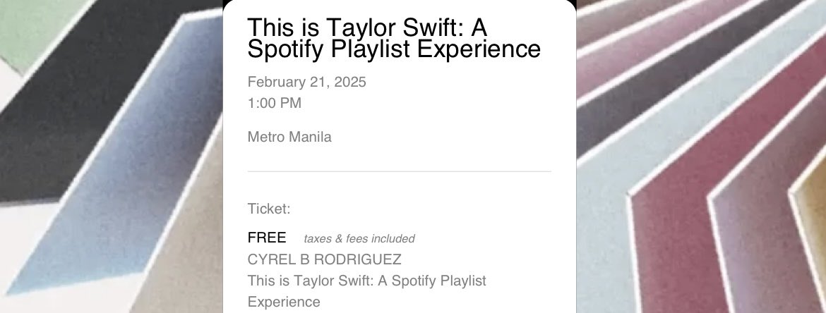 Happy to secure this one, pero sad pa rin dahil 3 lang sa circle namin ang nakakuha. Tapos magkakaiba pa kami dates and timeslots. This event should bring Swifties together so <a href="/SpotifyPH/">Spotify Philippines</a> you need to add more dates! #ThisIsTaylorSwift <a href="/taylornation13/">Taylor Nation</a>