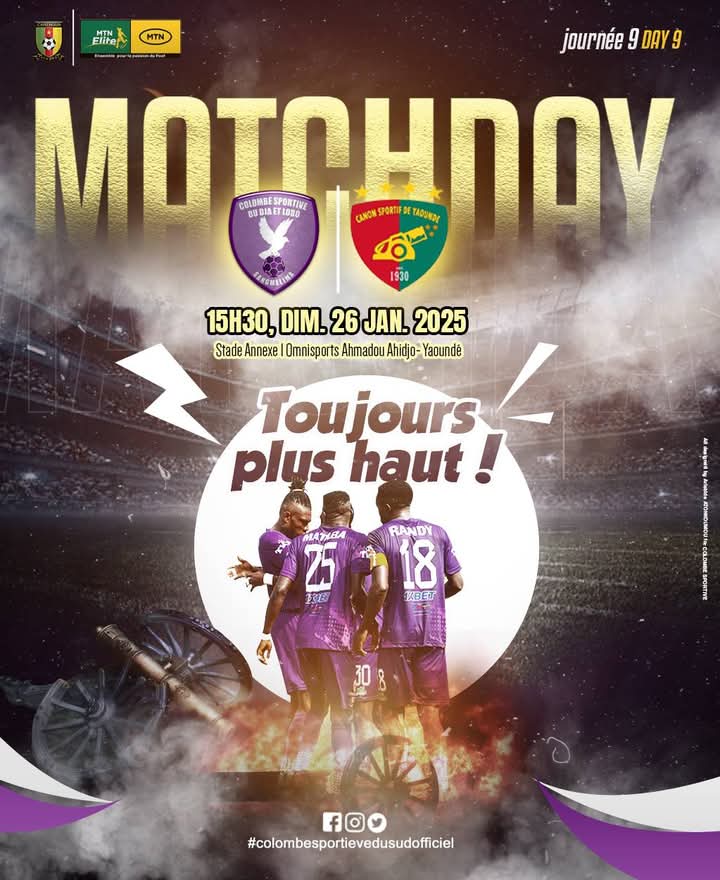 CGTS_Digital's tweet photo. Le meilleur du Football c'est sur DIGIT SPORT+ 
Vivez le match @canonsportifyde  VS @ColombeDja  en Direct ce jour sur DIGIT'SPORT TV https://t.co/vo8Blw75WO