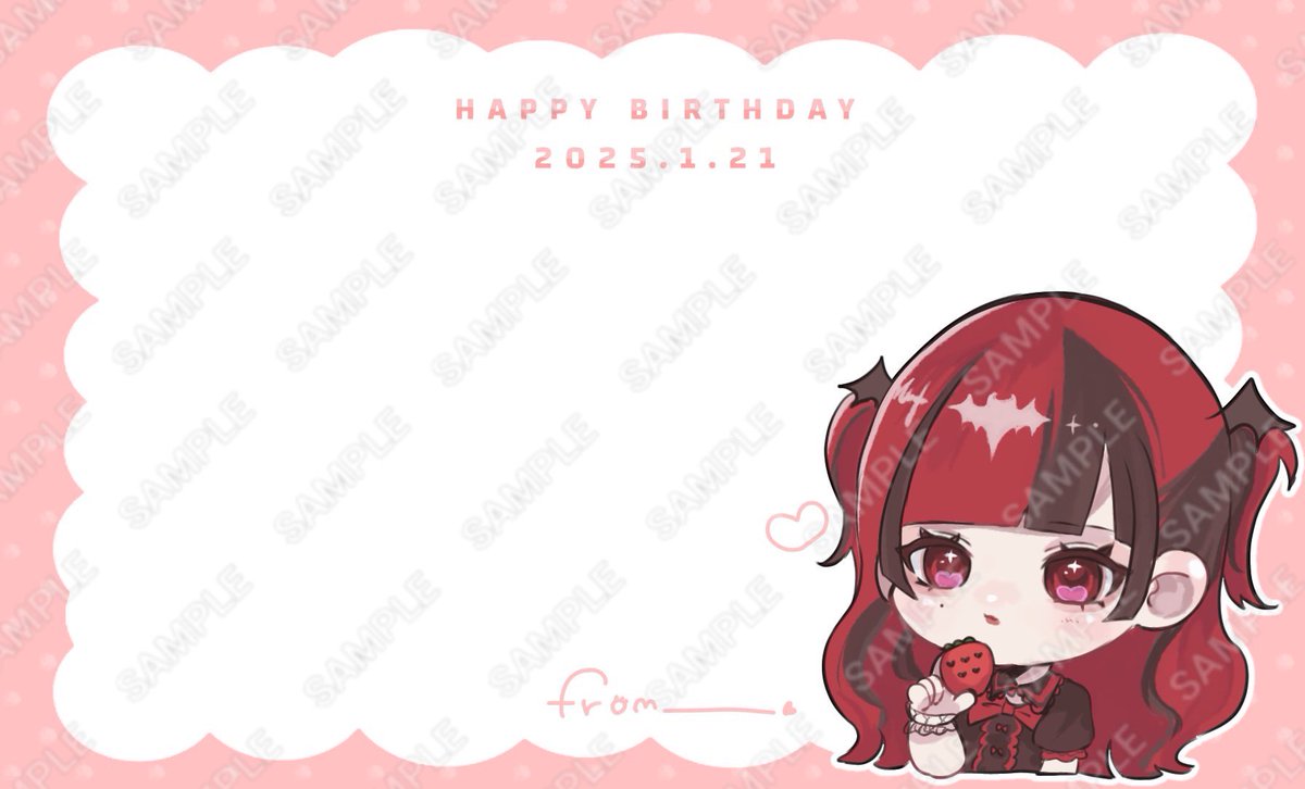 aru_seitan's tweet photo. 皆様のご協力で今年も素敵なアルバムをリアバライブにてあるちゃんにプレゼントすることができました🦇🍓

以下、表紙と裏表紙の写真そしてアルバムの中身に使用させていただきましたメッセージカードのデザインとなります！♡ 

素敵なイラストありがとうございました！ https://t.co/zEK9gYezUZ