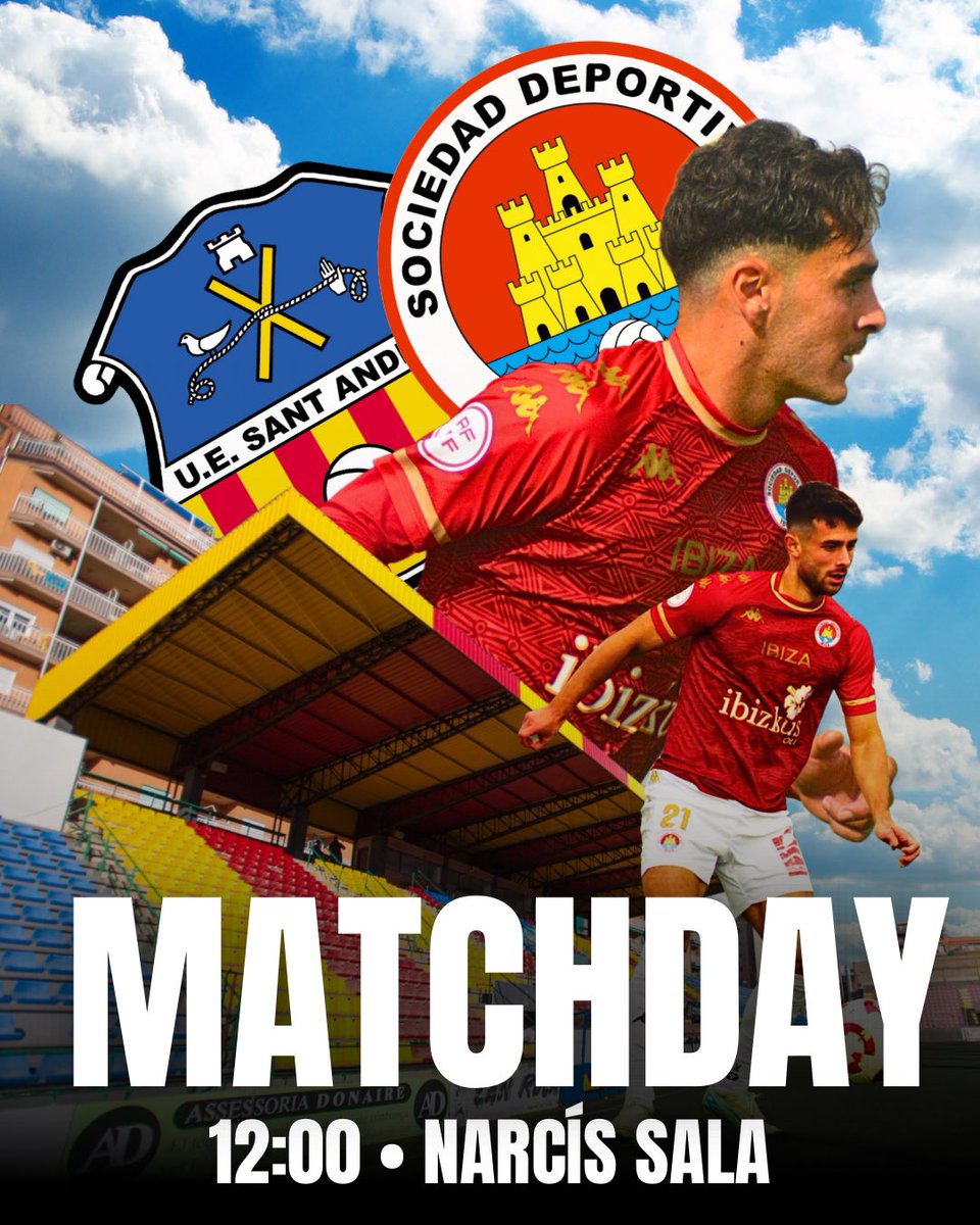 sdibizaip's tweet photo. ⚔️ DÍA DE PARTIDO!

🆚 @uesantandreu 
📍 Narcís Sala
🕒 12:00h

¡Hoy será un gran día! ¡Vamos Ibiza!

#SDIbiza 
#SaDeportiva https://t.co/lRV7OKBuh6