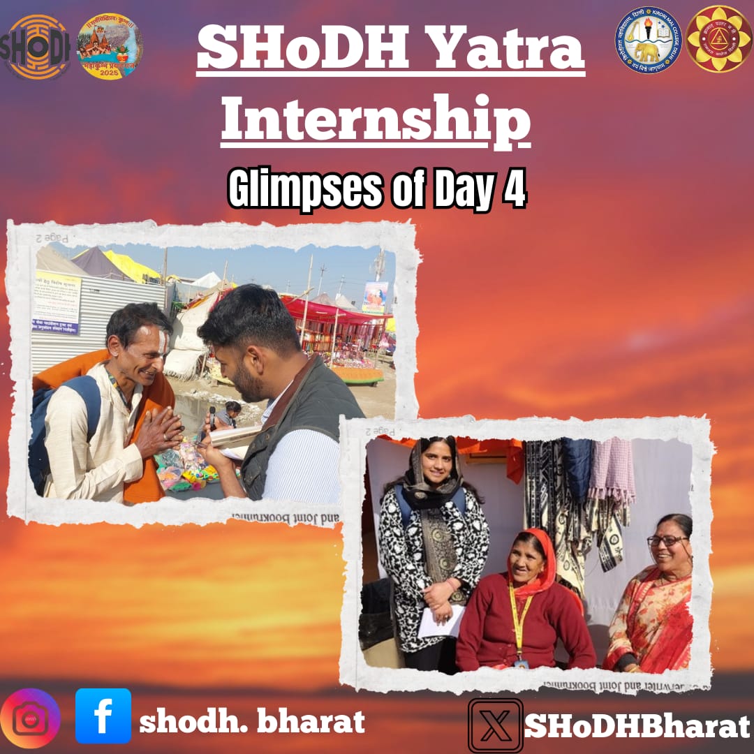 Glimpses from Day 4 of #SHoDHYatra Internship🚩:<a href="/SHoDHBharat/">SHoDH</a> 

Yatris immersed themselves in the spiritual grandeur of the Mahakumbh, interacted w/ tirthayātrī-s &amp; Kalpavāsīs to hear their experience and inspiring stories.

#MahaKumbhMela2025 
#SHoDHYatra
#PrayagrajMahakumbh2025