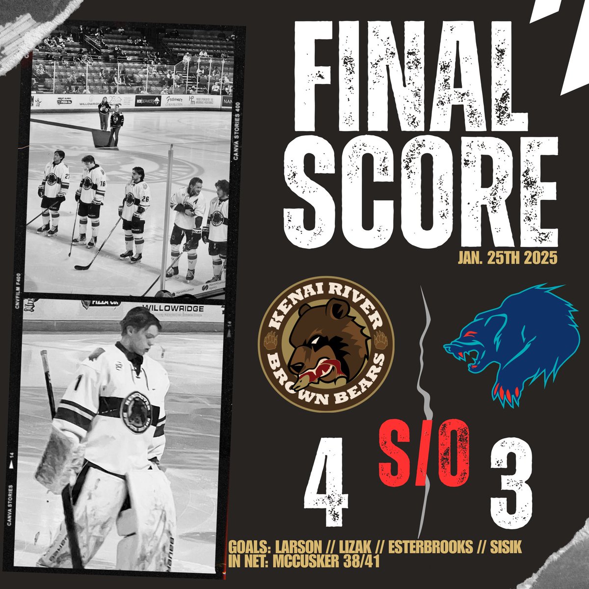 BrownBearsNAHL's tweet photo. BROWN BEARS WIN! BROWN BEARS WIN! 🧹 https://t.co/vPu4nLRT1n