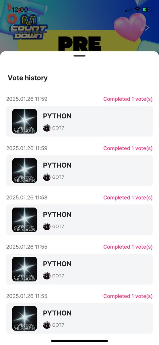 Ahgase please don't be lazy and vote for GOT7 on the mnet plus app. This will greatly help them win on mcountdown.

Nothing complicated, literally 5 minutes of your time. Download, register and vote for GOT7 5 times. And that's all

#got7 #python #ahgase