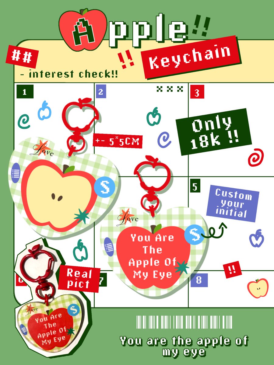 mitaa_stdio's tweet image. Repost are apreciated &amp;lt;3

🍎 OPEN PRE ORDER Apple Keychain 🍎

🗓️ 26 Jan - 31 Jan 2025

Details:
• Acrylic keychain 3 mm, 2 sisi
• + 5*5 cm
• Bisa request inisial nama ✨

Price: Rp 18.000,00 
Dp: Rp 8.000,00 

📍Jawa Tengah

🍎 Link form
forms.gle/odL7wg5mrBRDGo…