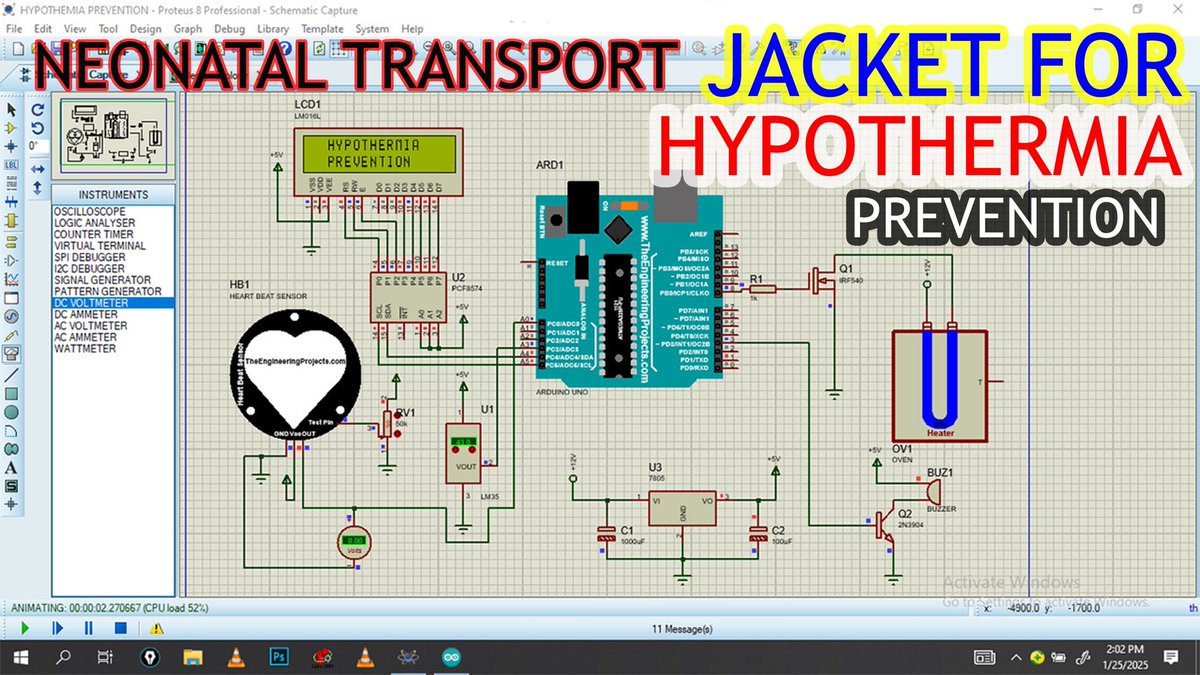 Smartkembo1's tweet photo. Biomedical project: neonatal transport jacket for hypothermia prevention

Watch full video 👉  https://t.co/uwlFKRcr3f

Join here for code, proteus file and circuit diagram
TELEGRAM channel  https://t.co/MlImCEhofz

For more about electronics projects subscribe now our channel https://t.co/olr3BeyihU