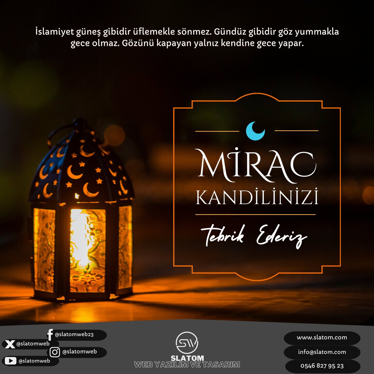 SlatomWeb's tweet photo. Miraç Kandiliniz mübarek olsun, dualarınız kabul olsun. 🌙 #MiraçKandili https://t.co/B5QBx64hJc