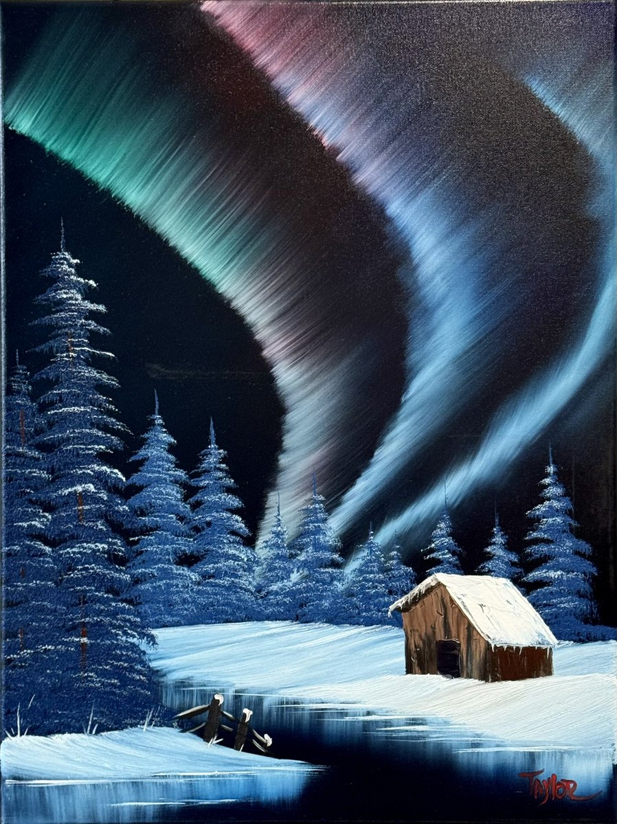 BallStateCT's tweet photo. #OnTheEasel in my @downtownmuncie studio &amp; gallery. 

#PaintLikeBobRoss #BobRoss #TheJoyofPainting #BobRossExperience #bobrosspainting  #studio #happyclouds #paintingsforsale #lessonsavailable #muncie https://t.co/C99Di5CmvF