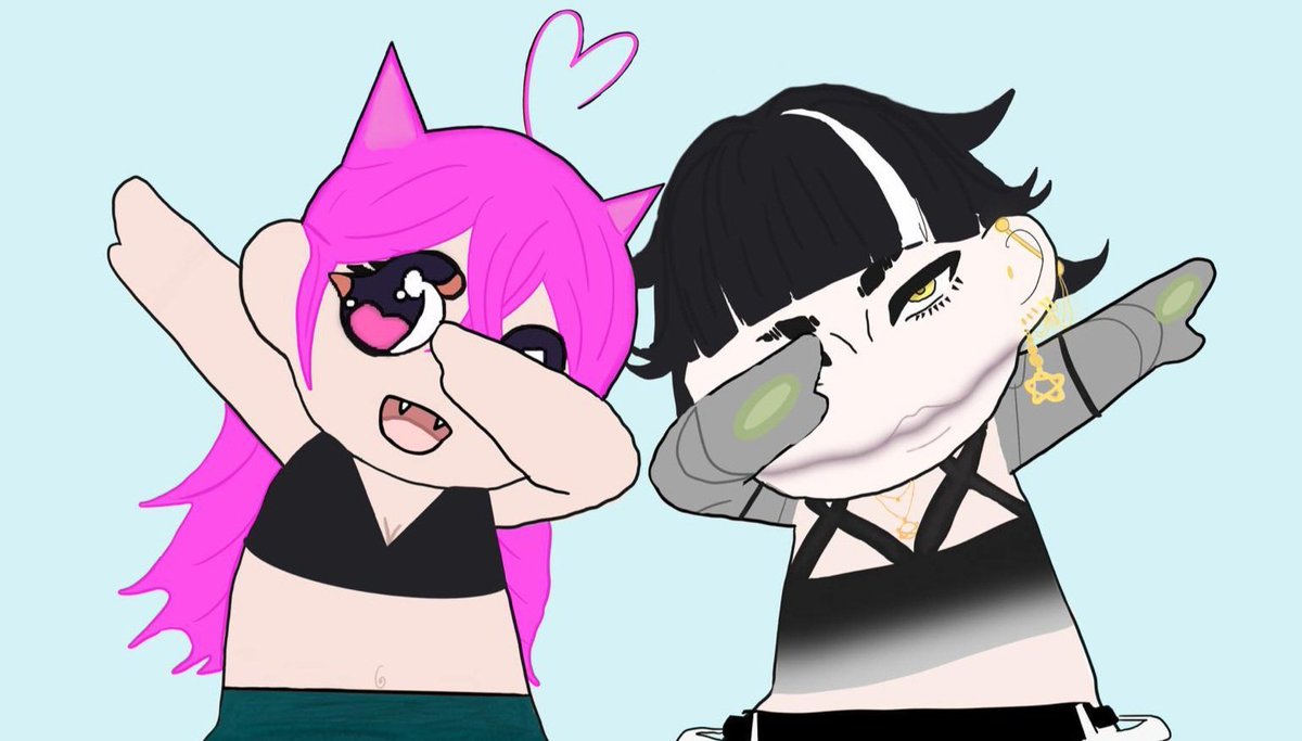 Erika_Celeste's tweet photo. I recently got into art. This is my first ever completed drawing! I'm not a pro by any means but I don't think I did too bad! What do you think? It's me and @Lizzie_420_ 🥹❤️
#art #chibi #Vtuber #Streamer #NonBinary #SheThey #Gamer https://t.co/rCZ7Z3wIUw