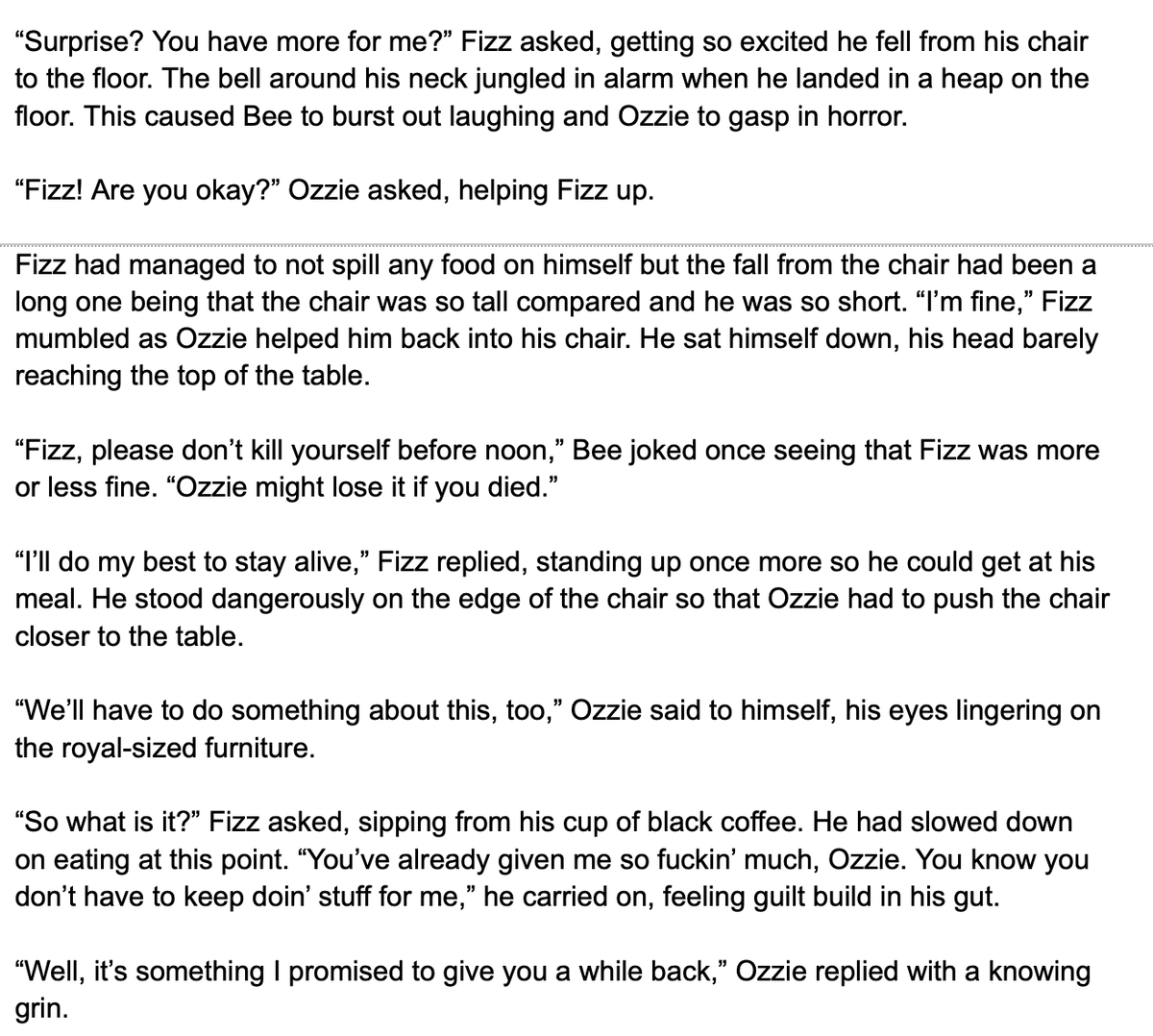 sleepydormous's tweet photo. Hello, everyone! Here is a preview of the next chapter of 'Waves of Freedom' ๐คก๐งโโ๏ธ๐ฉท๐๐. This is my #FizzarOzzie #MermaidAU story. It looks like #Fizzarolli is settling in nicely but maybe something needs to be done about the furniture until his land legs settle in ๐คญ!
#Asmodues https://t.co/if2AOwdMQb