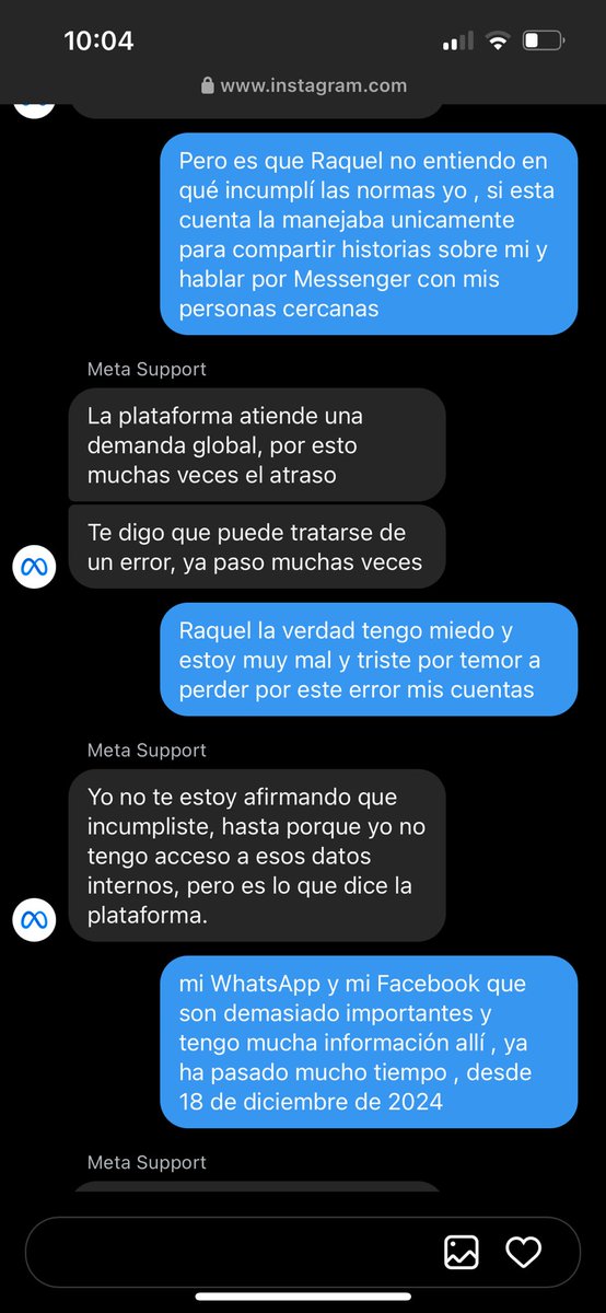 nicolasguti367's tweet photo. Comparto información acerca de todo sobre las cuentas #MetaResponde 
Están enterados del caso y es un error global , dicen que nos devolverán las cuentas a todos los afectados , pero que es cuestión de tener “PACIENCIA” pero hasta cuando?? https://t.co/xvak81NC8z