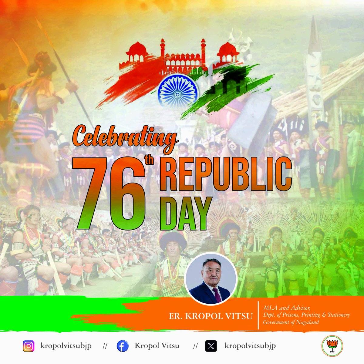 Happy 76th Republic Day ! Our Constitution is a testament to the sacrifices of countless freedom fighters and soldiers. Let’s unite in celebrating the spirit of freedom, unity, and our incredible heritage. 
Jai Hind!