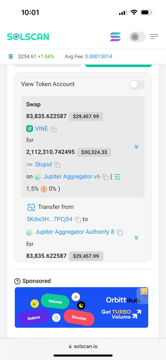 someone swapped 30k $VINE for $STUPID 🐳🐳🐳🐳