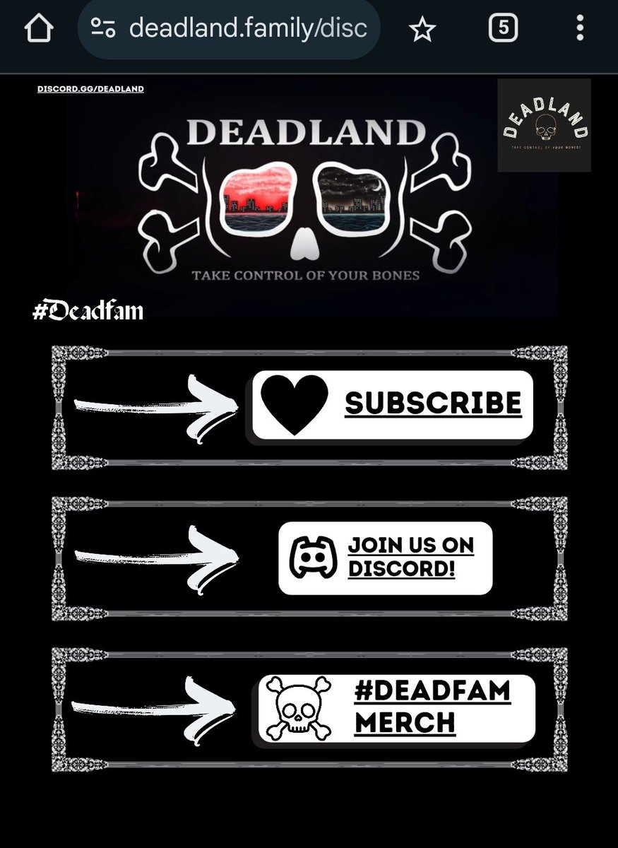Deadland (@deadlanddiscord) on Twitter photo After a few unforseen and immovable setbacks, we are LIVE!
FIND US ON deadland.family/Discord yo learn more about Deadland and our community of kind, selfless people like <a href="/AbstractBraden/">AbstractByBraden</a> <a href="/The_Battree/">The BatTree</a> <a href="/Astral_Shinobi/">AstralShinobi_</a> <a href="/irigalaxysystem/">galaxysystem_games</a> <a href="/GamingWEvery1/">GamingWithEvery1</a> and more! #deadfam After a few unforseen and immovable setbacks, we are LIVE!
FIND US ON deadland.family/Discord yo learn more about Deadland and our community of kind, selfless people like <a href="/AbstractBraden/">AbstractByBraden</a> <a href="/The_Battree/">The BatTree</a> <a href="/Astral_Shinobi/">AstralShinobi_</a> <a href="/irigalaxysystem/">galaxysystem_games</a> <a href="/GamingWEvery1/">GamingWithEvery1</a> and more! #deadfam