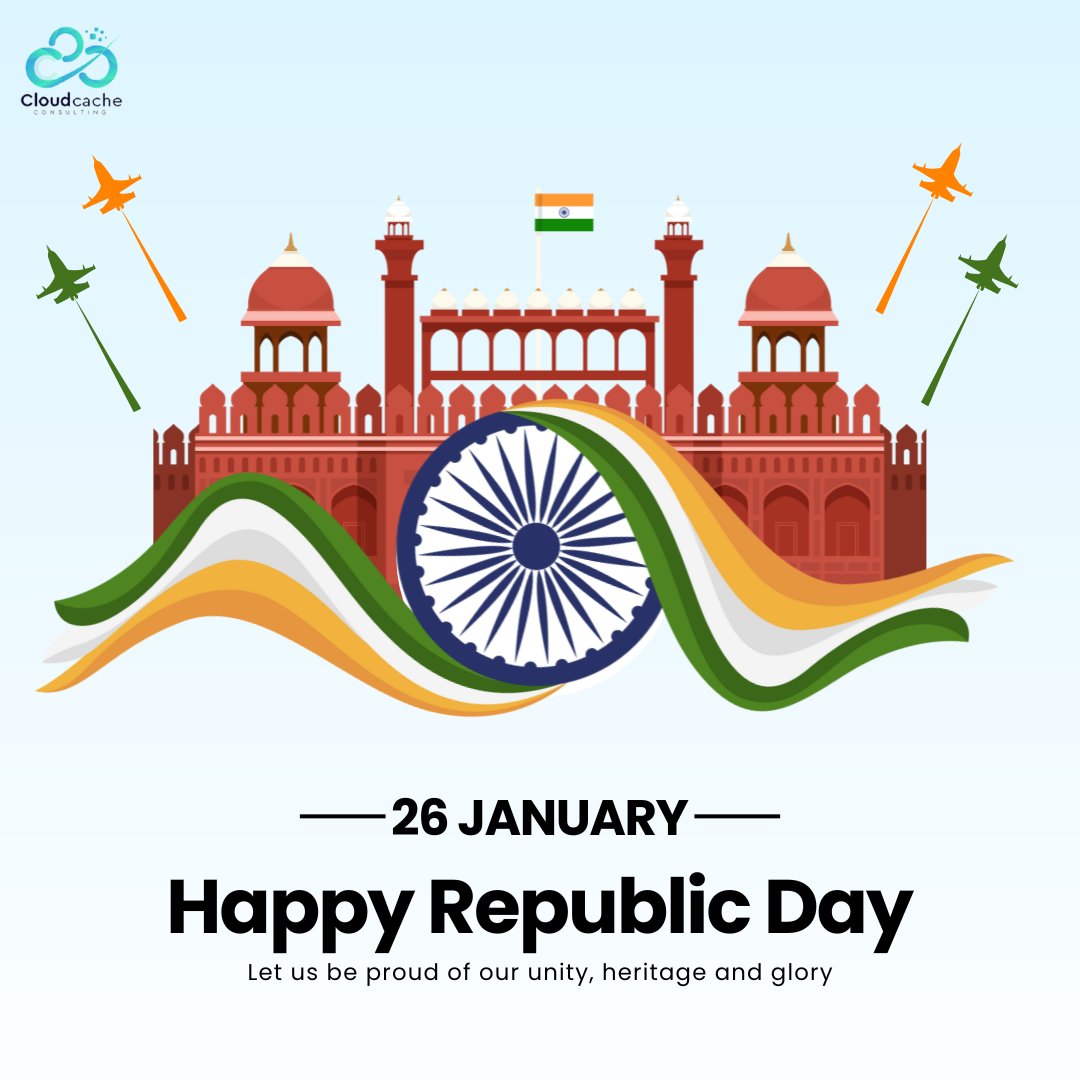 Cloudcachecon's tweet photo. On this auspicious occasion of #Republic Day, #CloudCache extends its warmest wishes to everyone. May the spirit of unity, integrity, and progress continue to guide us all towards a brighter future. https://t.co/dNOSDaF7Te