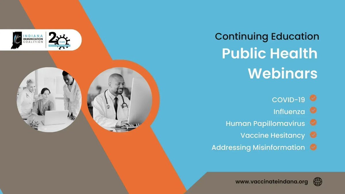 Are you a healthcare professional looking for continuing education credits? We host webinars on a variety of topics, and many come with continuing education credits for viewing. vaccinateindiana.org/webinars/