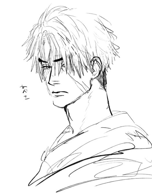 めちぁまえに描いた髪下ろしルク 