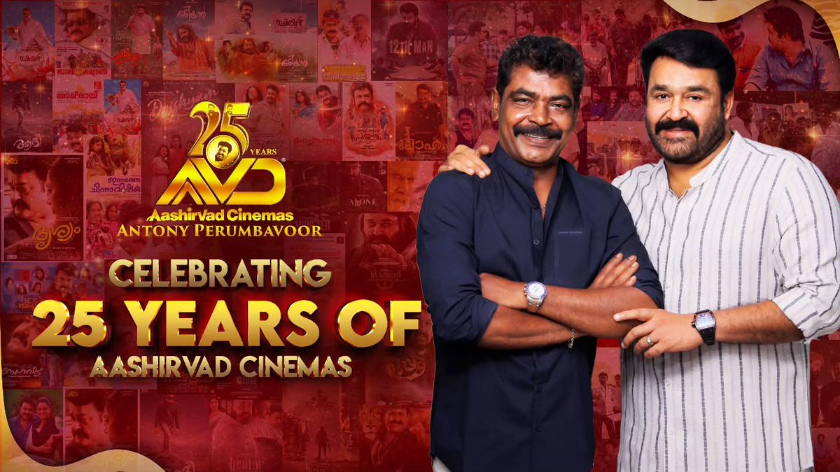 AThalavady's tweet photo. 25 Magical Years of Aashirvad...!
Narasimham to Empuraan...♥️
Celebrating 25 Years Of #AashirvadCinemas 🥰
#25YearsOfNarasimham 🔥
Biggest Production House Of Mollywood !
@Mohanlal #Mohanlal #Lalettan #L 💖💞💖
#AntonyPerumbavoor #AashirvadCinemas #MaxLaab #ShajiKailas #Ranjith https://t.co/ZZnf9rPVaj