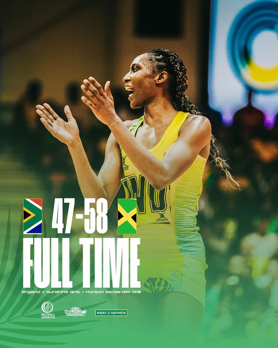 Victory sealed! Sunshine Girls shine bright with a 58-47 win over South Africa. 🌟👏 Hard work, teamwork, and passion in every move. 

#SunshinePride #MargaretBeckfordSunshineSeries #GameStrong #NetballJamaica