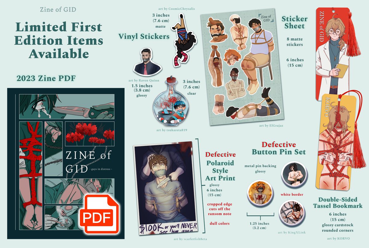 Look out! We've got some 2023 Edition items still around! You can grab a First Edition PDF, sticker set, bookmark, and misprints. These items won't be available after our Leftover Sale closes on January 31, so get them now:
zineofgid.bigcartel.com/category/2023
