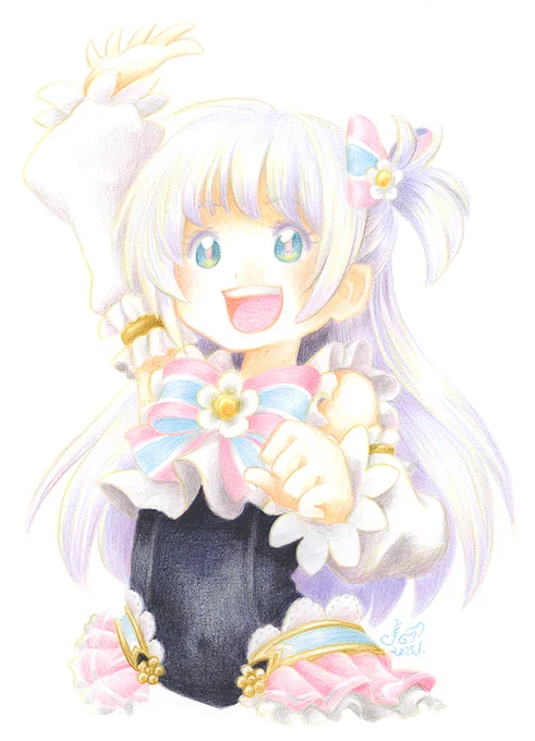 ウメさんに支援票頂いてるのを見かけたとこの副団長描くやつ2024(14)バイカモさん!#フラワーナイトガールイラスト 
