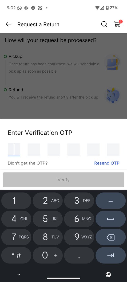 raviramj's tweet photo. @flipkartsupport I have to return a product but I am not receiving the OTP since the past 3 days. Please resolve this ASAP. Order id OD433405924884683100 https://t.co/r6AZoHsp7a