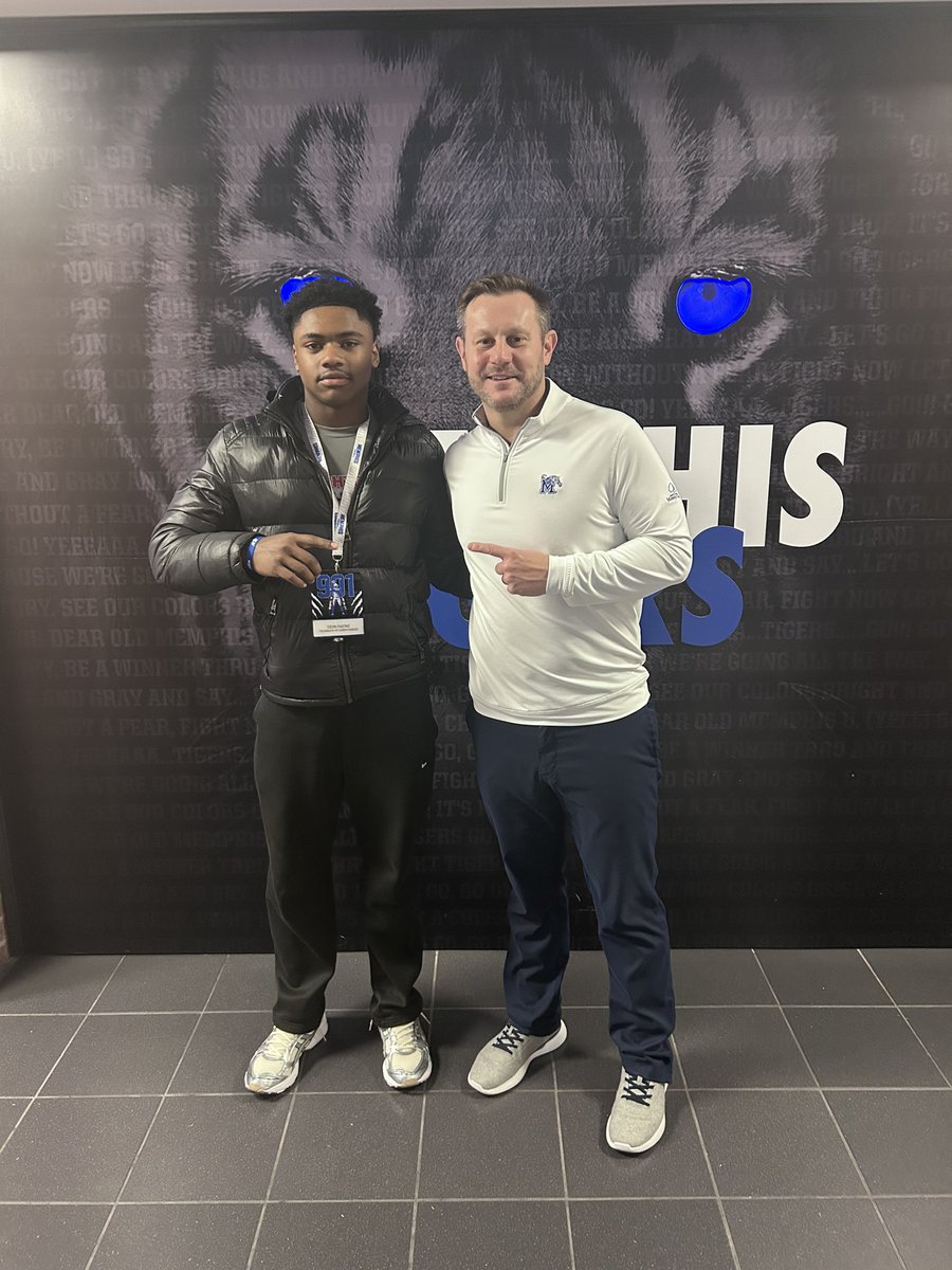 _ZionP1's tweet photo. Enjoyed today at the University of Memphis Jr day @TigersAthletics @BakerParrish_ @RSilverfield @HankinsJordon @DutchtownFB1 @niketaq @_Coach_O Thanks @AidenParker__  🤞🏽 https://t.co/f9nKnEEm6k