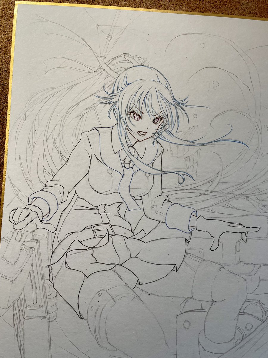 矢矧(艦これ) 「ちょっと休憩 」|おかめのイラスト