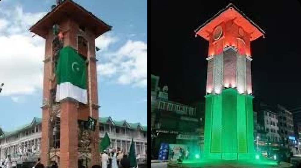 Lal chowk. Before and after. Thanks to BJP. 
#JaiHind 🇮🇳 ❤️
#HappyRepublicDay