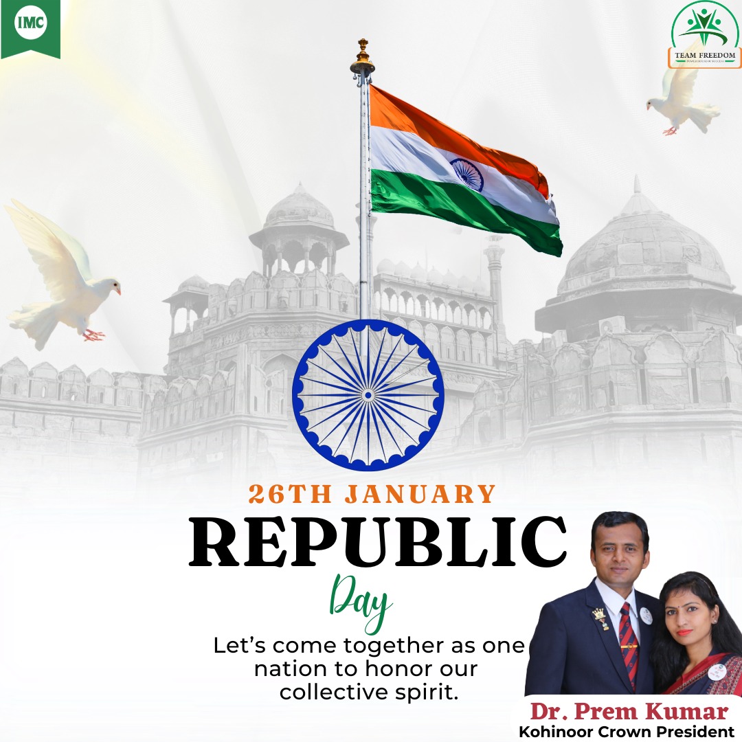 PremKumarTF's tweet photo. Celebrating the spirit of unity, freedom, and patriotism this Republic Day! Let’s honor our Constitution and work together to make India stronger. 🇮🇳✨
Happy Republic Day!
#RepublicDay #India #UnityInDiversity #ProudIndian #JaiHind #26January #IndianRepublicDay #Patriotism https://t.co/J2rimbwPtK