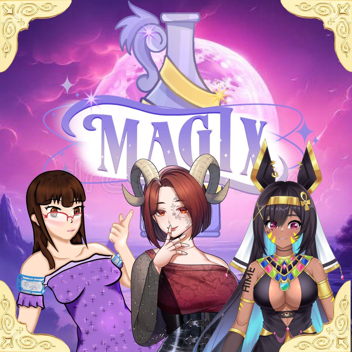 Magix_Group's tweet photo. ✨ Happy to officially show off our OG “Legends” ✨🦄 and our newest “Mage Knights” ✨⚔️

✨🦄- @an_awassi  @graveyardbites_ 
@melekithgalahad

✨⚔️- @crystallinedvt  @lunadollvt @NixieHime 

#Vtuber #VtuberGroup #Magix https://t.co/cC4CarXWhm